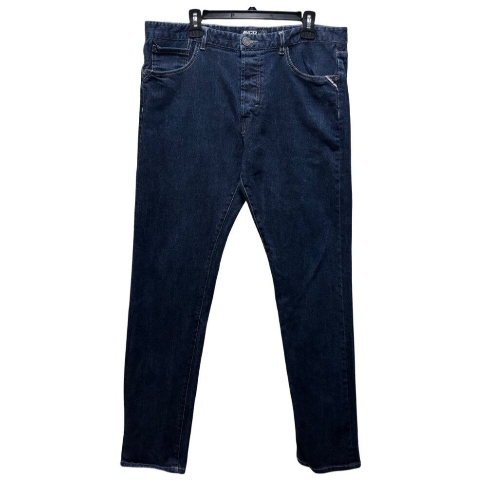 JNCO Men's Redline Selvedge Slim Straight Jeans Dark Wash Size 38
